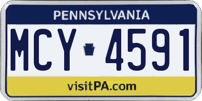 PA license plate MCY4591