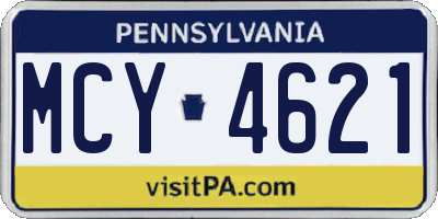 PA license plate MCY4621