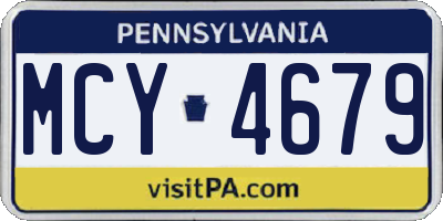 PA license plate MCY4679