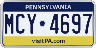 PA license plate MCY4697