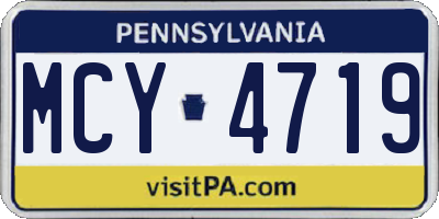 PA license plate MCY4719