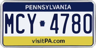 PA license plate MCY4780