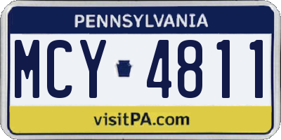 PA license plate MCY4811