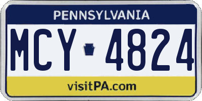 PA license plate MCY4824