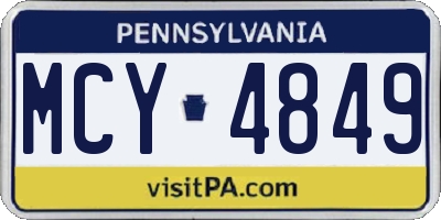 PA license plate MCY4849