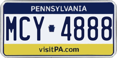 PA license plate MCY4888