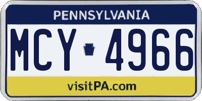 PA license plate MCY4966