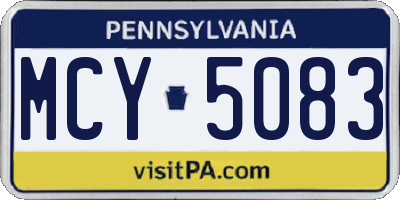 PA license plate MCY5083