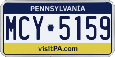 PA license plate MCY5159