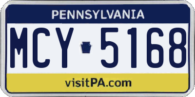 PA license plate MCY5168