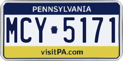 PA license plate MCY5171