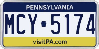 PA license plate MCY5174