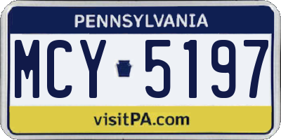 PA license plate MCY5197