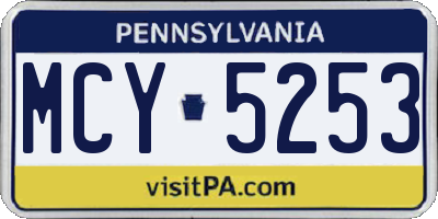 PA license plate MCY5253