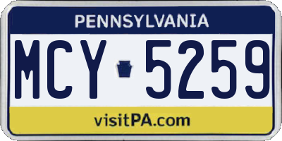 PA license plate MCY5259