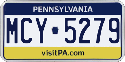 PA license plate MCY5279