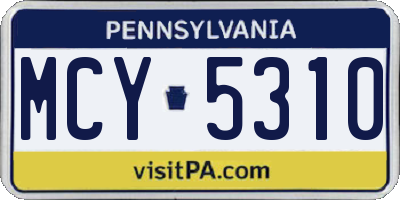 PA license plate MCY5310
