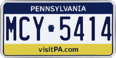 PA license plate MCY5414