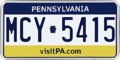 PA license plate MCY5415