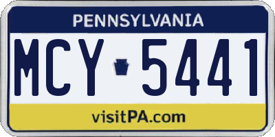 PA license plate MCY5441