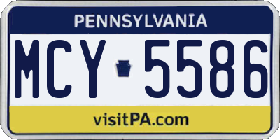 PA license plate MCY5586