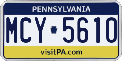 PA license plate MCY5610