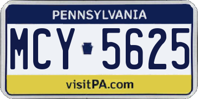 PA license plate MCY5625