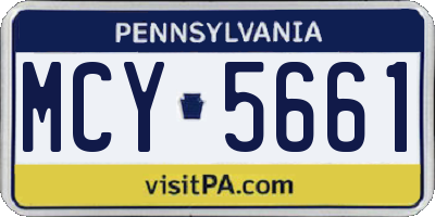 PA license plate MCY5661