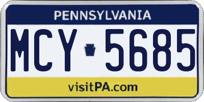PA license plate MCY5685