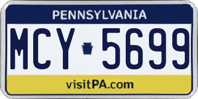 PA license plate MCY5699
