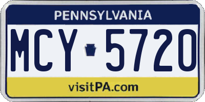 PA license plate MCY5720
