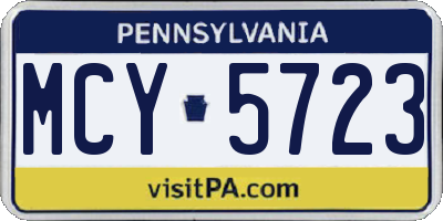 PA license plate MCY5723