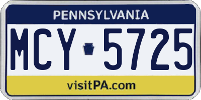 PA license plate MCY5725