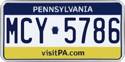 PA license plate MCY5786