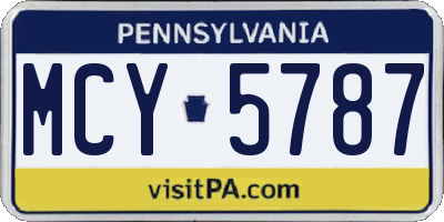 PA license plate MCY5787