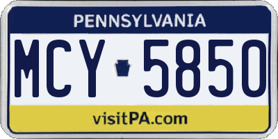 PA license plate MCY5850