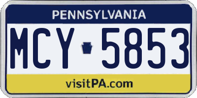 PA license plate MCY5853