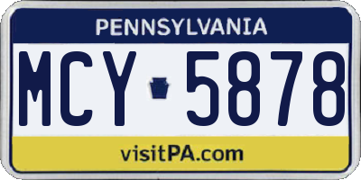 PA license plate MCY5878