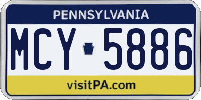 PA license plate MCY5886