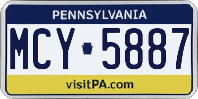 PA license plate MCY5887