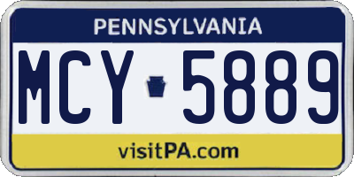 PA license plate MCY5889