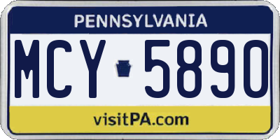 PA license plate MCY5890