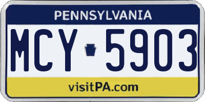 PA license plate MCY5903