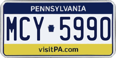 PA license plate MCY5990