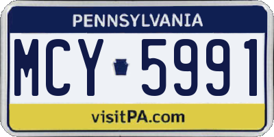 PA license plate MCY5991