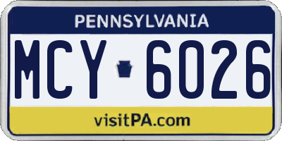 PA license plate MCY6026