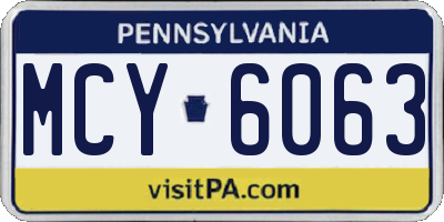 PA license plate MCY6063