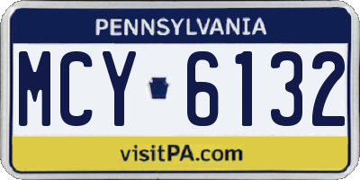 PA license plate MCY6132