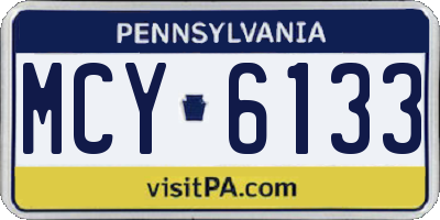 PA license plate MCY6133