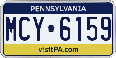PA license plate MCY6159
